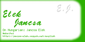 elek jancsa business card